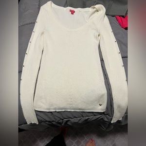 **NEW LISTING!!** cream Guess sweater with studs on sleeves